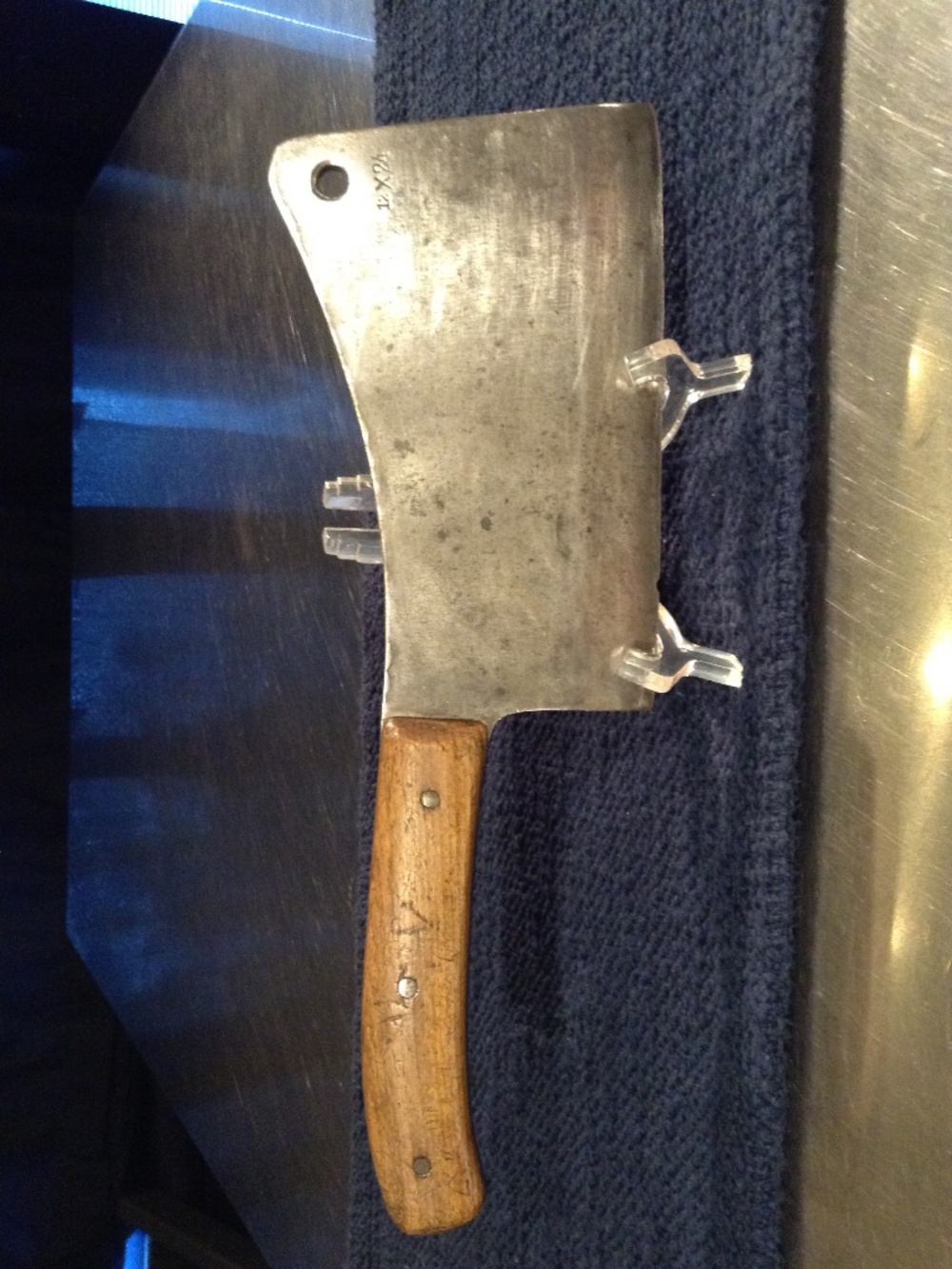 Rare Antique F. DICK No. 93 Meat Cleaver 7" Arrow Logo Germany Butcher Camp Axe